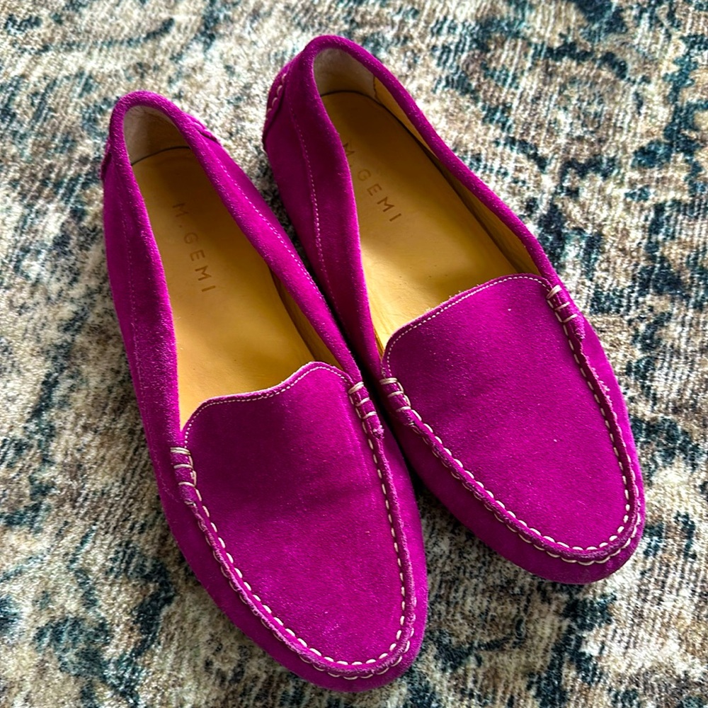 M.Gemi The Felize suede fuchsia loafer size 38.5